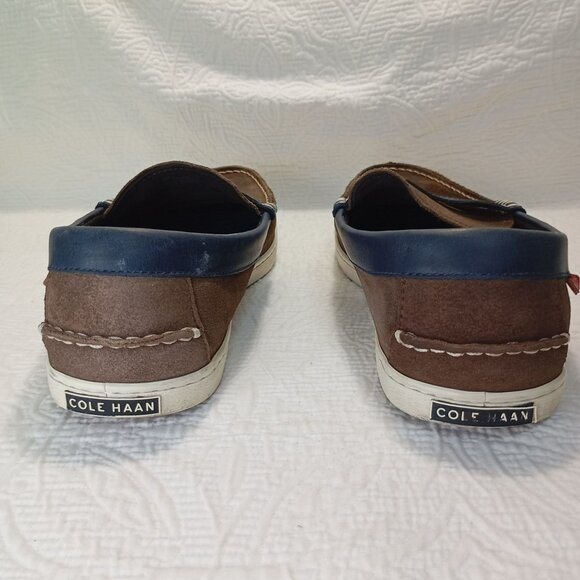 Cole Haan Suede Penny Loafers Size 11.5M Casual Slip-On Shoes Mens Brown & Navy main image 6